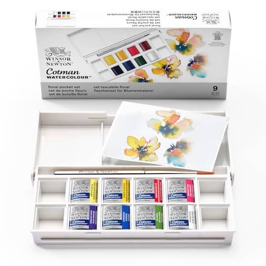 Winsor & Newton; Winsor & Newton™ Cotman Watercolour™ Floral Pocket Set; Category:Watercolor Paint; Image:1